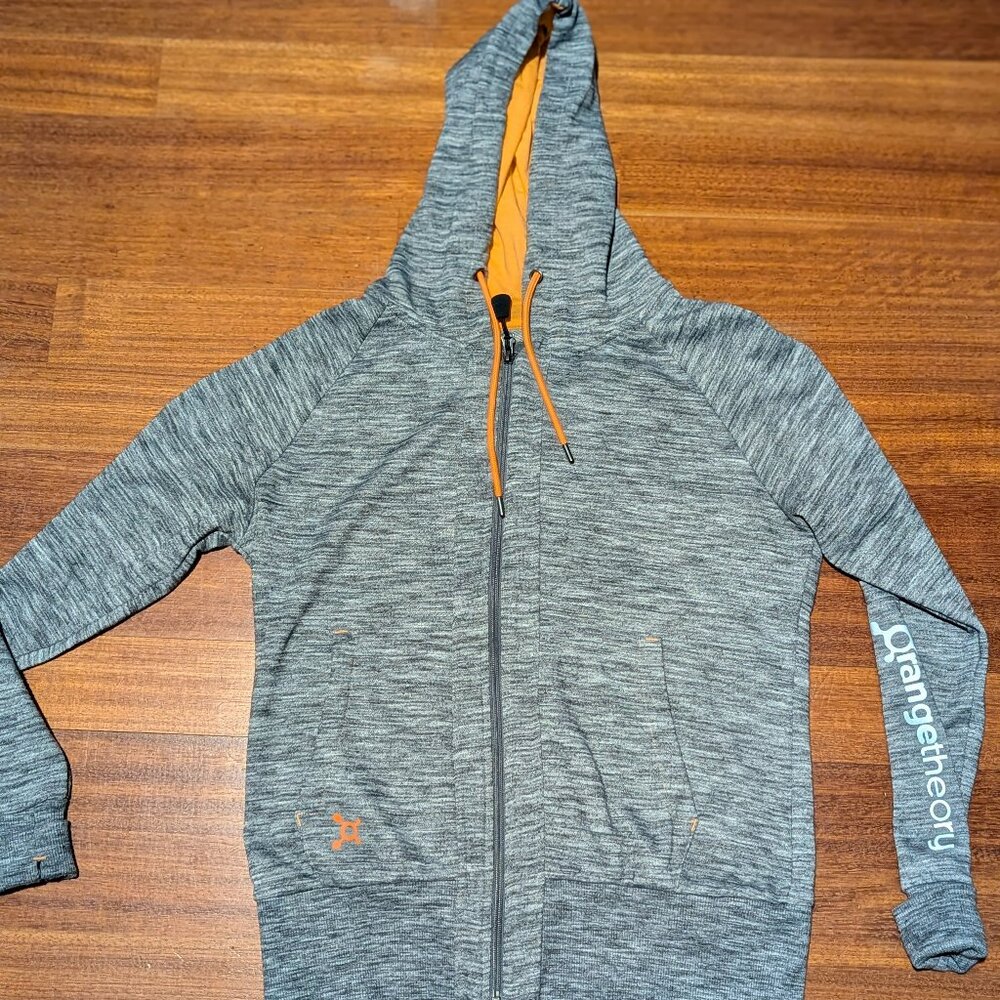 ORANGETHEORY LADIES ZIP UP JACKET-SIZE MEDIUM-HEATHER GREY-GOOD CONDITION